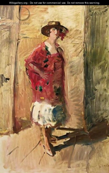 A Full Length Portrait Of An Actress In A Hat - Isaac Israels