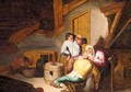 An Interior With A Peasants Drinking - (after) Adriaen Jansz. Van Ostade