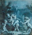 A Landscape With Putti At Play - (after) Francois Boucher