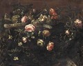 A Still Life Of Flowers And Sweetmeats On An Embroidered Table Cloth - (after) Francesco (Il Maltese) Fieravino