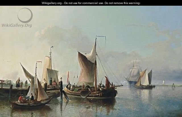Fishing Boats Off A Jetty - Nicolaas Riegen