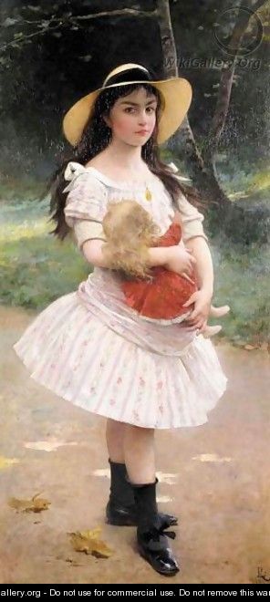 Girl With Puppet - Lionel Noel Royer
