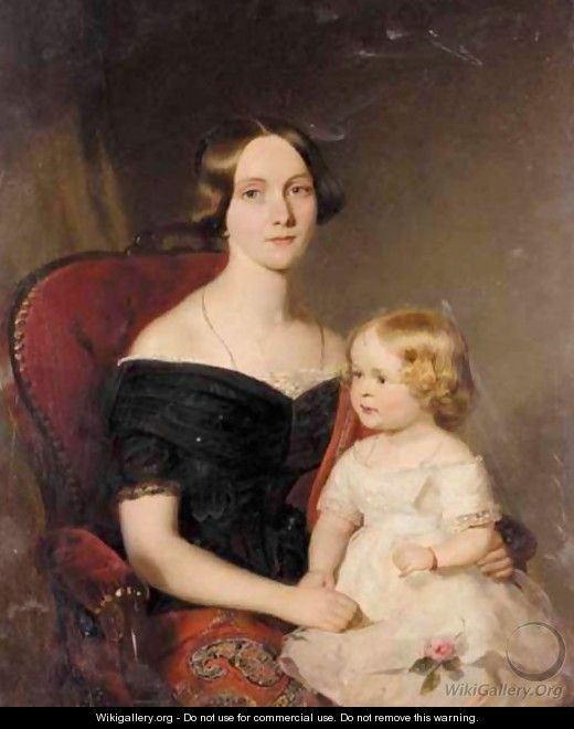 Portrait Of A Mother And Child - Georg Decker