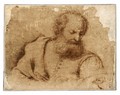 A Bearded Man Holding A Book - (after) Giovanni Francesco Guercino (BARBIERI)