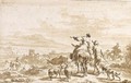 Panoramic Landscape With Peasants And Their Animals In The Foreground - (after) Nicolaes Berchem