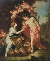 Flora And Zephyr Together With Putti - (after) Simon Vouet