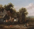 Horsemen Resting Before Houses - Barend Gael or Gaal