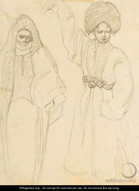 Study Of A Veiled Woman And A Dancing Boy - Lev Samoilovich Bakst