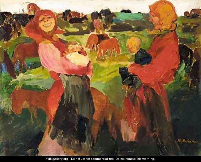 Peasant Women In The Field - Philip Andreevich Maliavin
