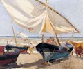 Barcas En La Playa (Boats On The Beach) - Joaquin Sorolla y Bastida