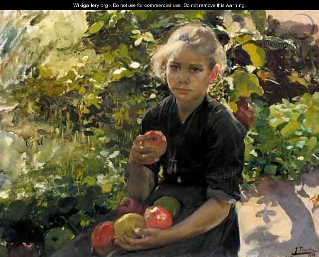 Nina Comiendo Manzanas (Young Girl Eating Apples) - Joaquin Sorolla y Bastida