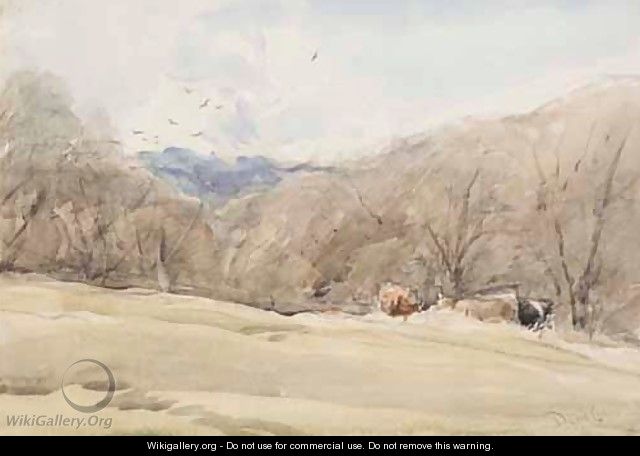 Cattle On A Wooded Bank - David Cox