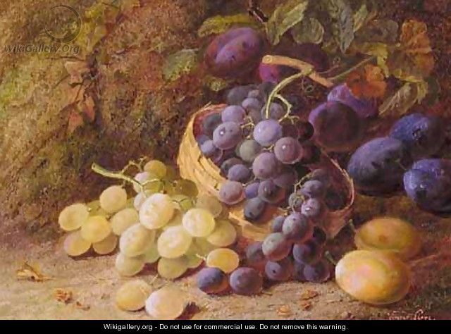 Still Life With Grapes And Plums - Vincent Clare