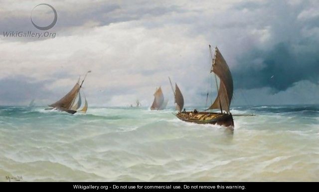 Fishing Boats In Stormy Weather - (after) David James
