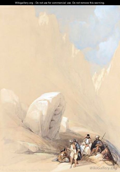 The Rock Of Moses, Wady-El-Leja, Mount Horeb - David Roberts