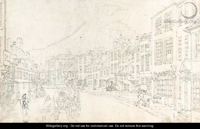 Figures On A Street In Dover - Thomas Girtin