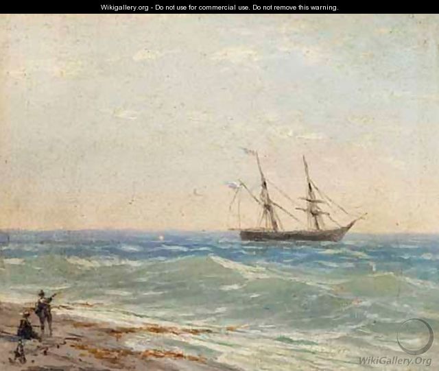 Ship By The Shore - Ivan Konstantinovich Aivazovsky