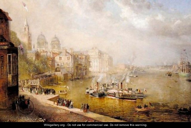 Greenwich, The Departure Of The Belgian Steamer - John James Wilson