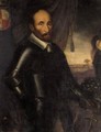 Portrait Of Count Falckenstein, Three-Quarter Length, Wearing Armour With A Dog Standing Beside Him - Austrian School