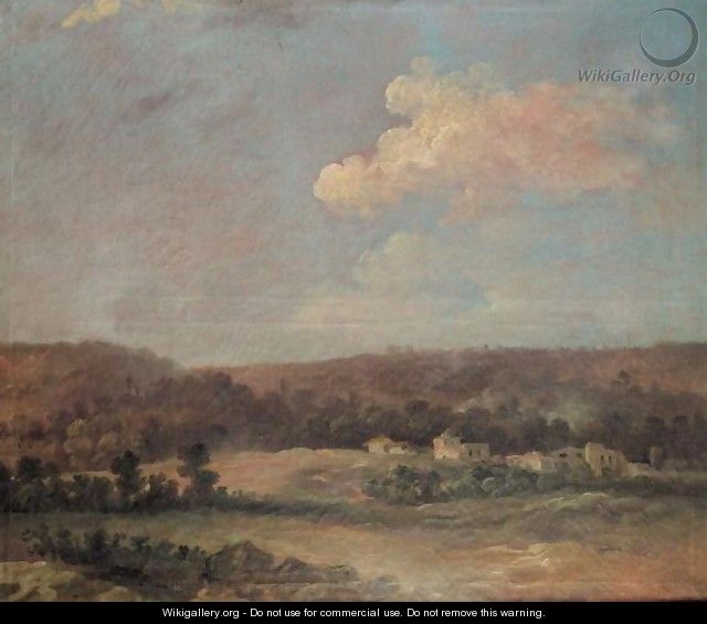 An Italianate Landscape With A Hamlet - French School