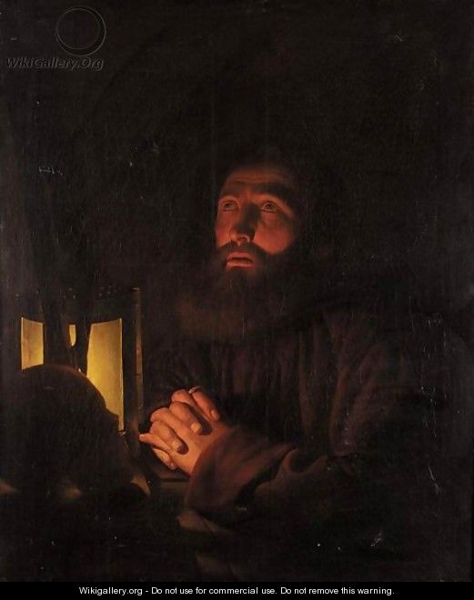 Saint Francis In Meditation - (after) Godfried Schalcken