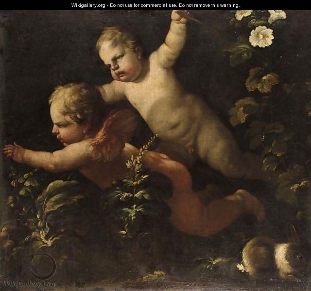 Two Putti - (after) Luca Giordano