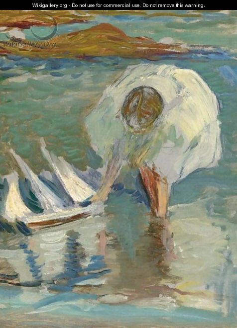 Study Of Girl With Sailboat - Edmund Charles Tarbell