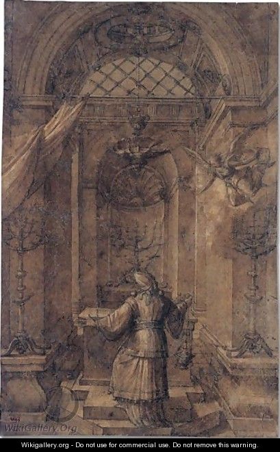 The annuciation to Zacharias in the temple - (after) Fontainebleau