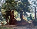 A Wooded Lanscape With Goats On A Path Near Ariccia - Ernst Willers