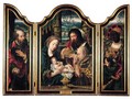 A Triptychcentral Panel The Adoration Of The Magi - left Wing Saint Joseph - right Wing Balthasar - Pieter Coecke Van Aelst