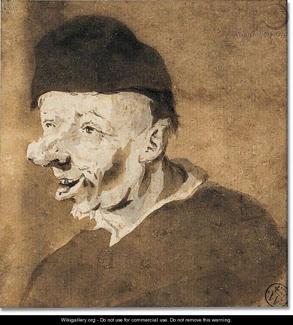 Study of an old man in hat - Cornelis Dusart
