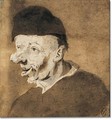 Study of an old man in hat - Cornelis Dusart