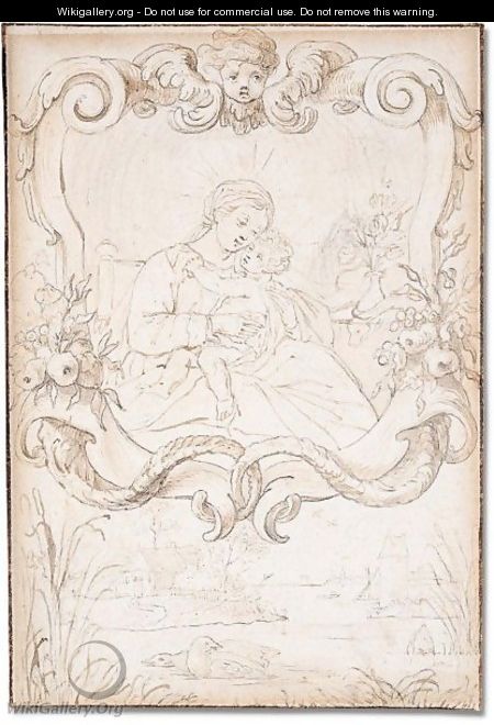 An apparition of the madonna and child - Jan-Erasmus Quellinus