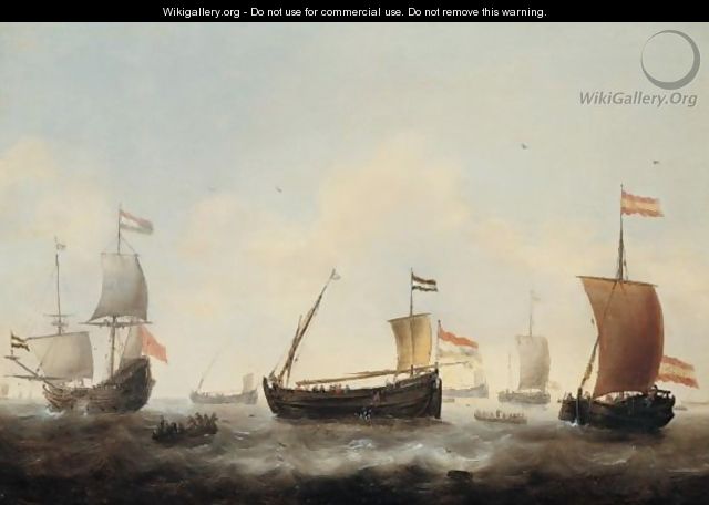 Dutch Herring Fleet With A Merchantman In A Light Swell - Jacob Adriaensz. Bellevois