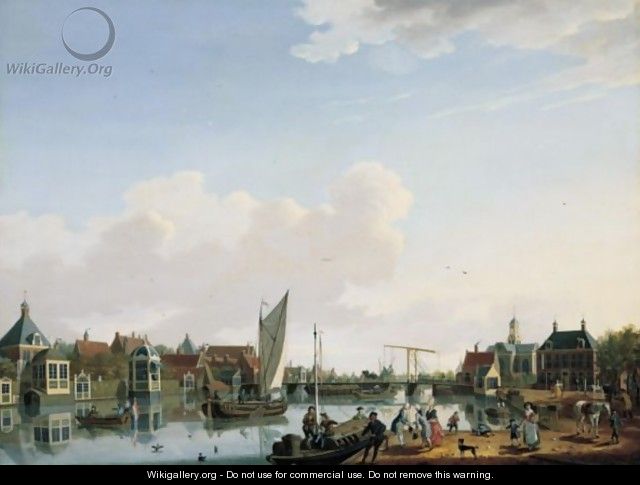Ouderkerk, Near Amsterdam, A View From The West Bank Of The River Amstel Looking Upstream Towards The Village - Isaak Ouwater