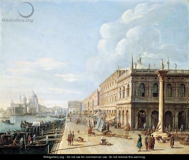 Venice, A View Of The Molo From The Piazzetta With St. Theodore