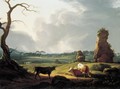 A View Of The Roman Campagna With Cattle Grazing And A Storm Approaching - Hendrik Voogd