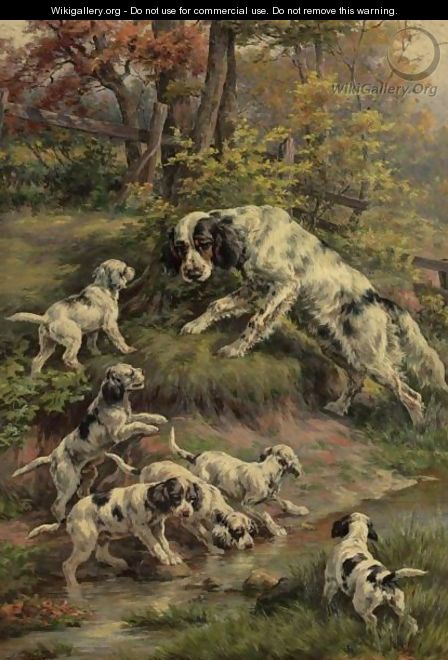 Setter And Her Puppies - Edmund Henry Osthaus