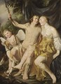 Venus, Adonis And Cupid, Together With Hounds - Hendrick Heerschop or Herschop
