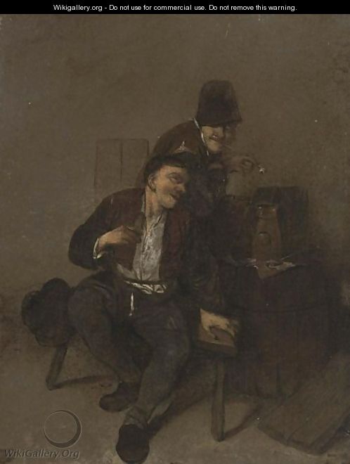 Two Peasants Drinking In An Inn - Cornelis (Pietersz.) Bega