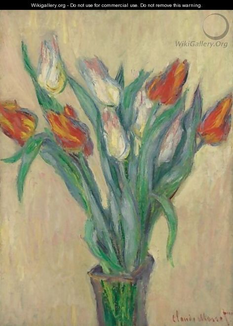 Vase De Tulipes - Claude Oscar Monet