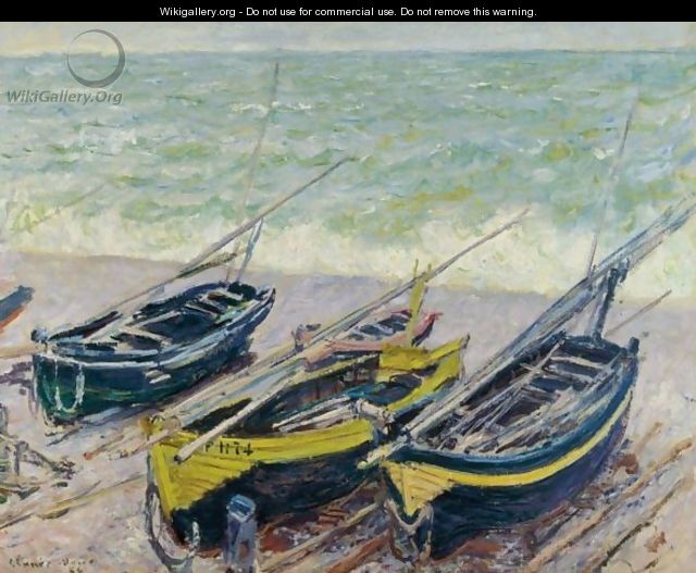 Bateaux Sur Le Galet - Claude Oscar Monet