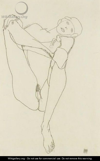 Sitzender Weiblicher Akt (Seated Female Nude) - Egon Schiele