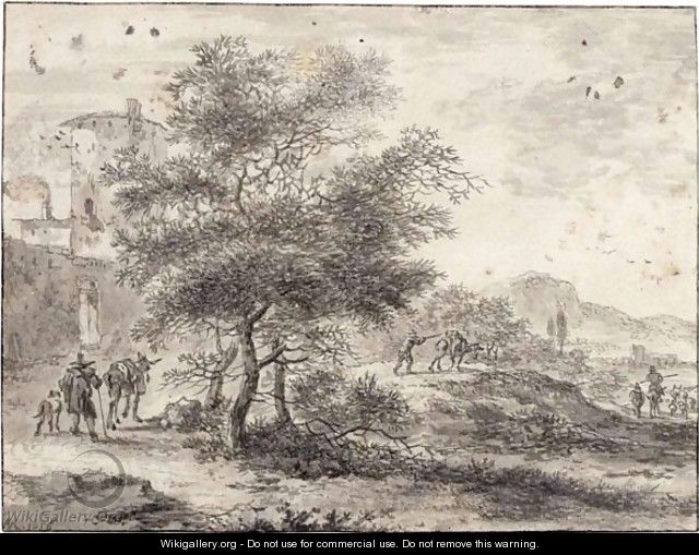 An Italianate Landscape - Adriaen Van Der Kabel