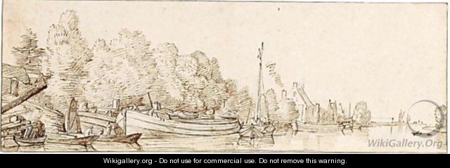 River View, Possibly On The Vecht - (after) Jacob Esselens
