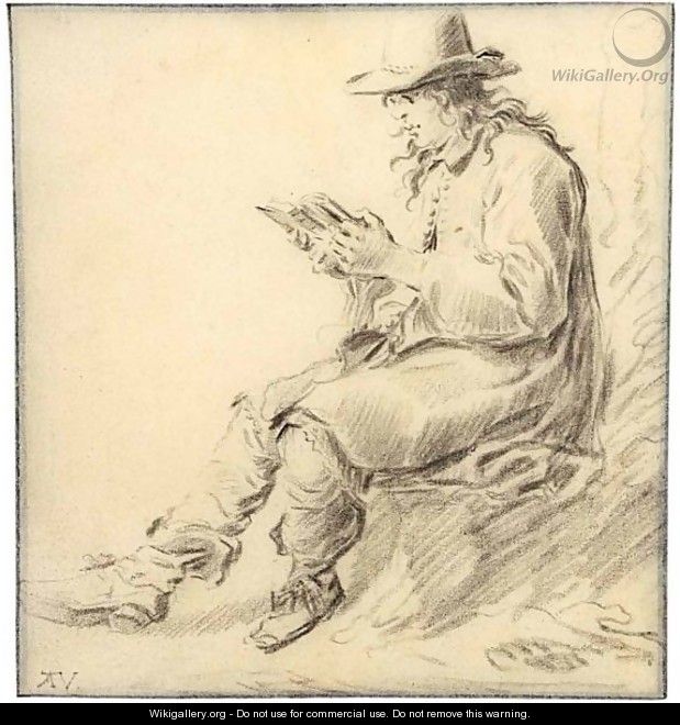 A Man In A Hat, Reading - Arie de Vois