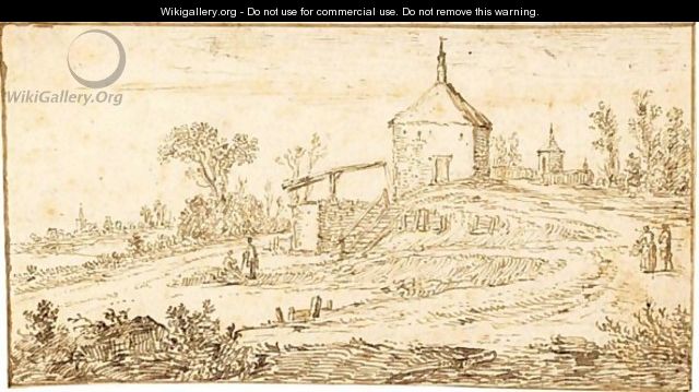 Landscape With A Chapel On A Hill - Jan van Goyen