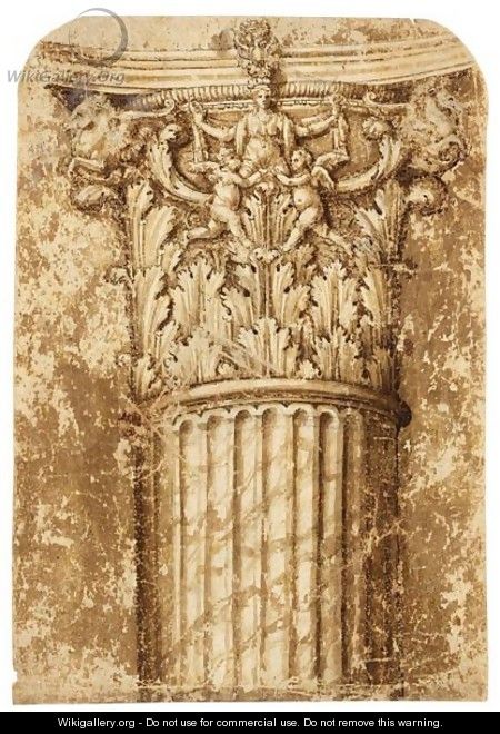 Study Of An Elaborately Decorated Corinthian Capital - French School