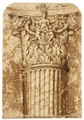 Study Of An Elaborately Decorated Corinthian Capital - French School