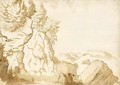 Wooded Mountain Landscape With A Distant Castle - (after) Pieter Dircksz. Santvoort